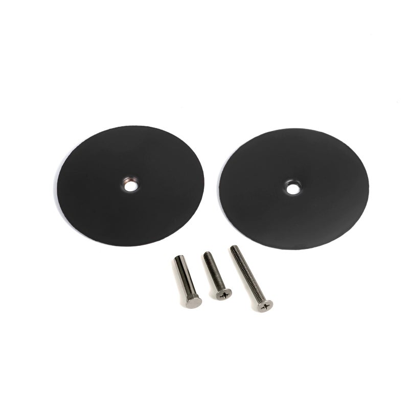 NAUBEA 1 Pack Door Knob Hole Cover Plate Matte Black Deadbolt Cover Plate 2 5/8"" Diameter Round Door Hole Filler Plate, 1"" and 1.5"" Screws, Repair Locks and Doors hole for Home Security - Image 4